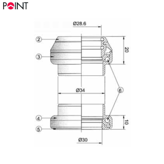 Point Lenkkopflager Steuersatz CH-288TW Lager A-Head - 1 1/8" Silber